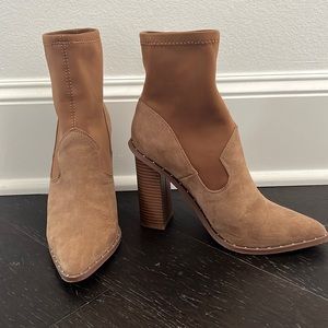 Mixed material ankle boot